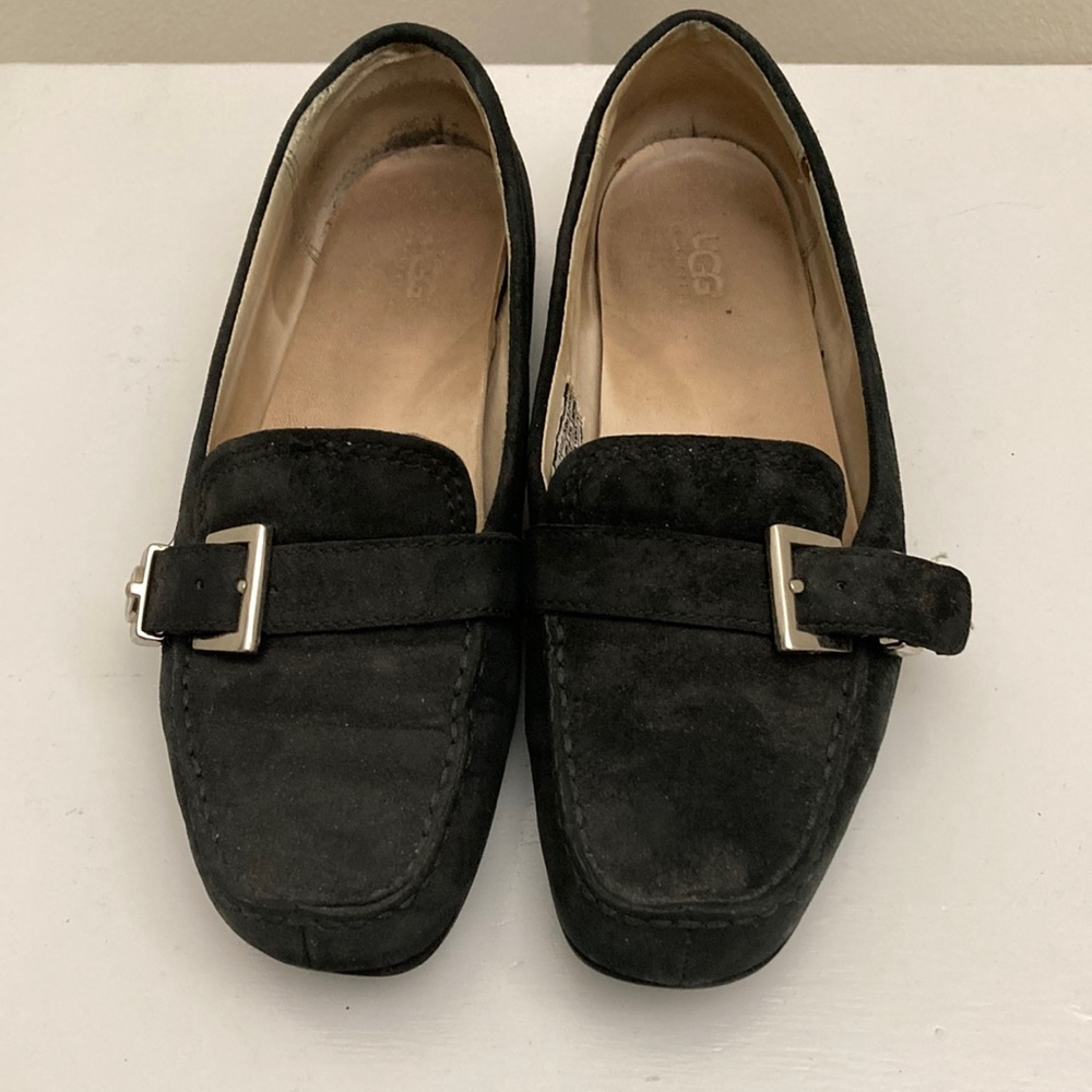 UGG Crawford Women Black Suede Driving Moccasins Loafers Sz 8 #5149 MSRP $120